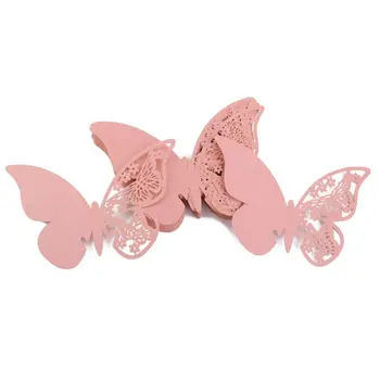 

Lot of 50pcs Cup Card Place Tag Butterfly Table Decoration for Wedding Ceremony - Pink