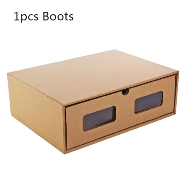 1pcs-boots DIY крафт-бумага сборочный ящик коробка для обуви Органайзер для мужчин и женщин коробка для хранения обуви чехол для обуви кроссовки Пыленепроницаемая отделочная коробка - Цвет: 1pcs-boots