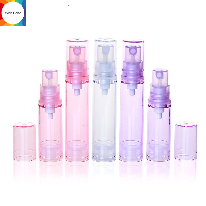 

100pcs/lot 5ml 10ml Empty Translucence Plastic Spray Bottle Makeup Perfume Atomizer Refillable Bottles Print Logo