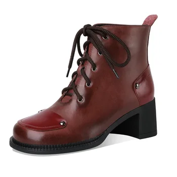 

New natural genuine leather women Ankle boots Autumn Winter Shoes fashion girls ankle boots Knight boots comfortable breathable