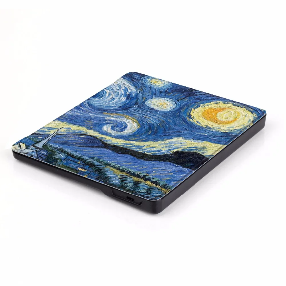 Для Amazon Kindle Oasis чехол с принтом из искусственной кожи Смарт-Спящий флип чехол Funda Coque Capa Shell+ стилус