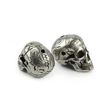 1 шт. личность латунный череп нож браслет из ожерелья и бисера DIY Аксессуары фонарик Паракорд кулон