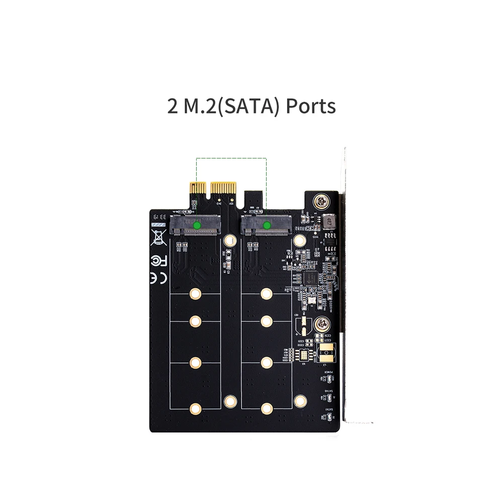 M.2 адаптер PCIE для M2 Универсальный адаптер с двойным M.2 NGFF SATA SSD B Ключ PCIe 3,0x1 адаптер с радиатором Поддержка 2230 2242 2260 2280 M2 SSD