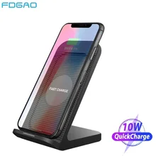 FDGAO 10 Вт Qi Беспроводное зарядное устройство для iPhone X XS 8 Plus Быстрая зарядка держатель для samsung S9 S8 S7 edge Note 8 9 быстрое зарядное устройство для телефона