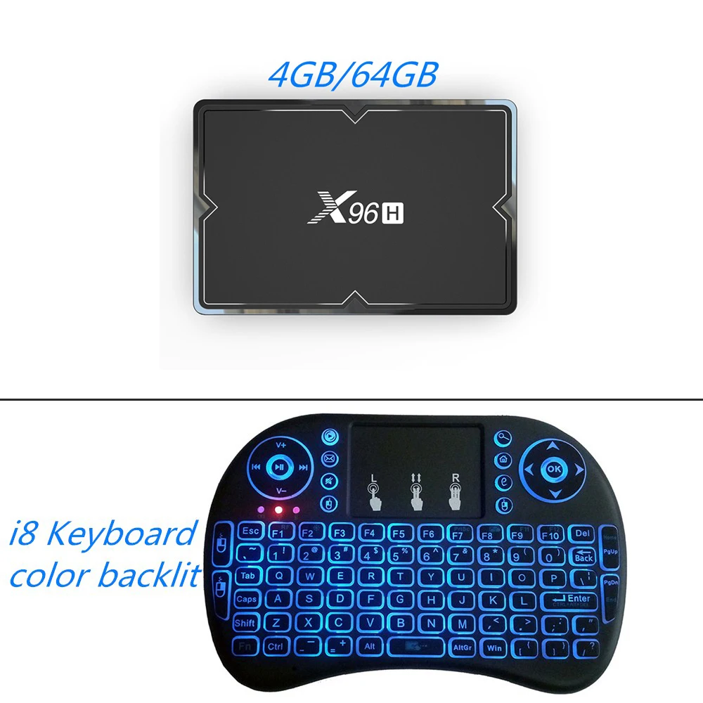X96 H Android 9,0 Allwinner H603 Смарт ТВ коробка 4 ядра, 4 Гб оперативной памяти, 32 Гб оперативной памяти, 64 ГБ 4 к HD медиа плеер 2,4G 5G, Wi-Fi, BT4.1 Декодер каналов кабельного телевидения X96H - Цвет: 4G 64G i8 Backlit