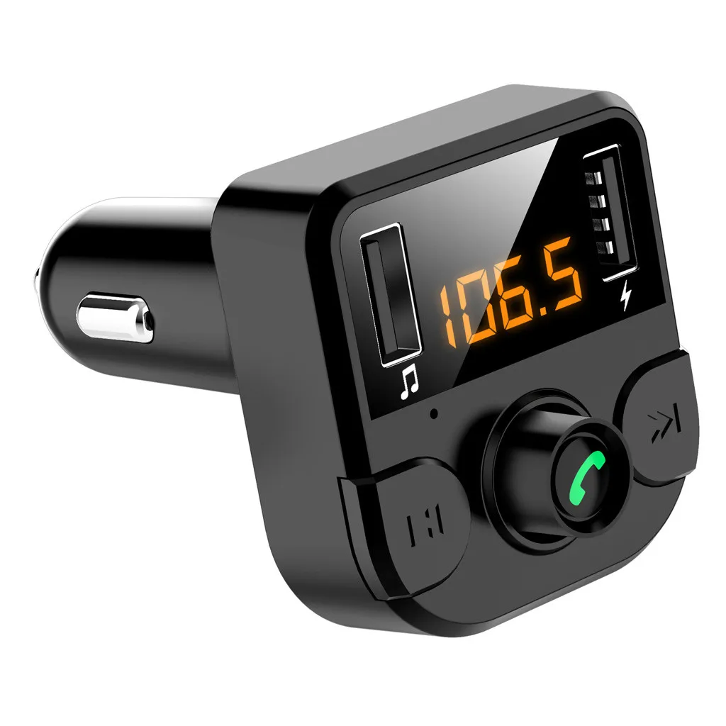 

Bluetooth 5.0 Car Kit Handsfree Wireless FM Transmitter 3.1A Quick Fast Dual USB LCD TF Card Car MP3 Player Car Accessories