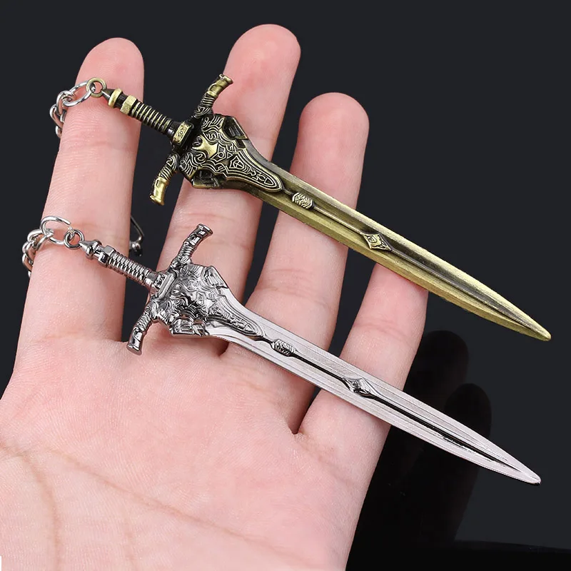 SG High Quality Dark Souls 3 Artorias Sword Keychains Pendants Abyss Walker Knights Sword Men Car Bag Keyring Cosplay Jewelry