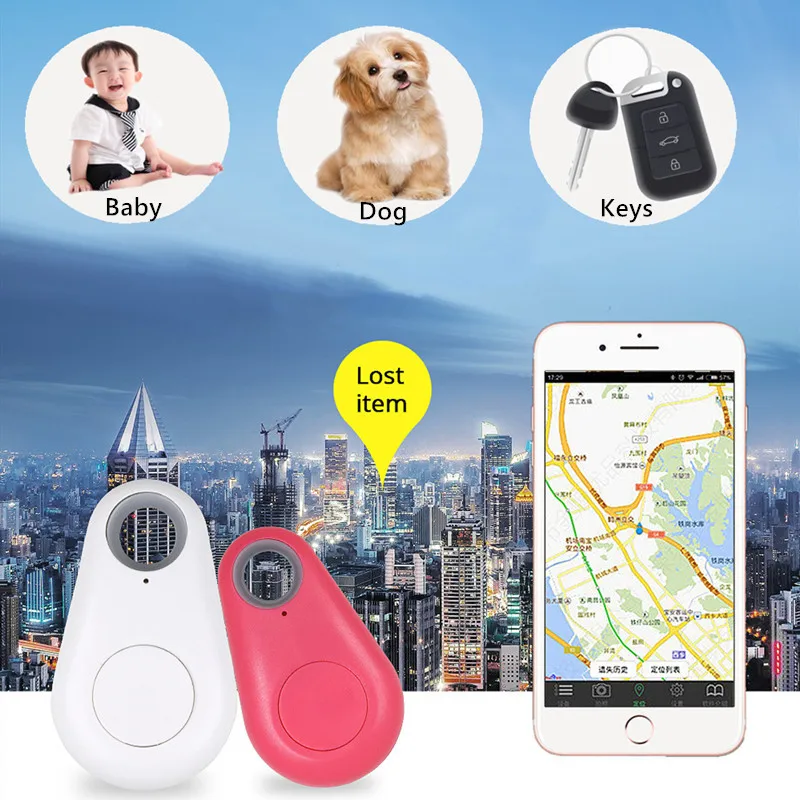 molevet Mini Portable Round Shape Bluetooth Anti-Lost Device GPS Tracker Bluetooth Locator for iOS Android Devices 