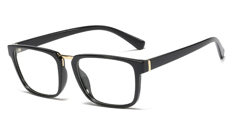 black with clear Kachawoo, синий светильник, блокирующие очки для компьютера, мужские, черные, коричневые очки по рецепту, оправа tr90, женские очки, квадратные, прозрачные - Цвет оправы: black with clear