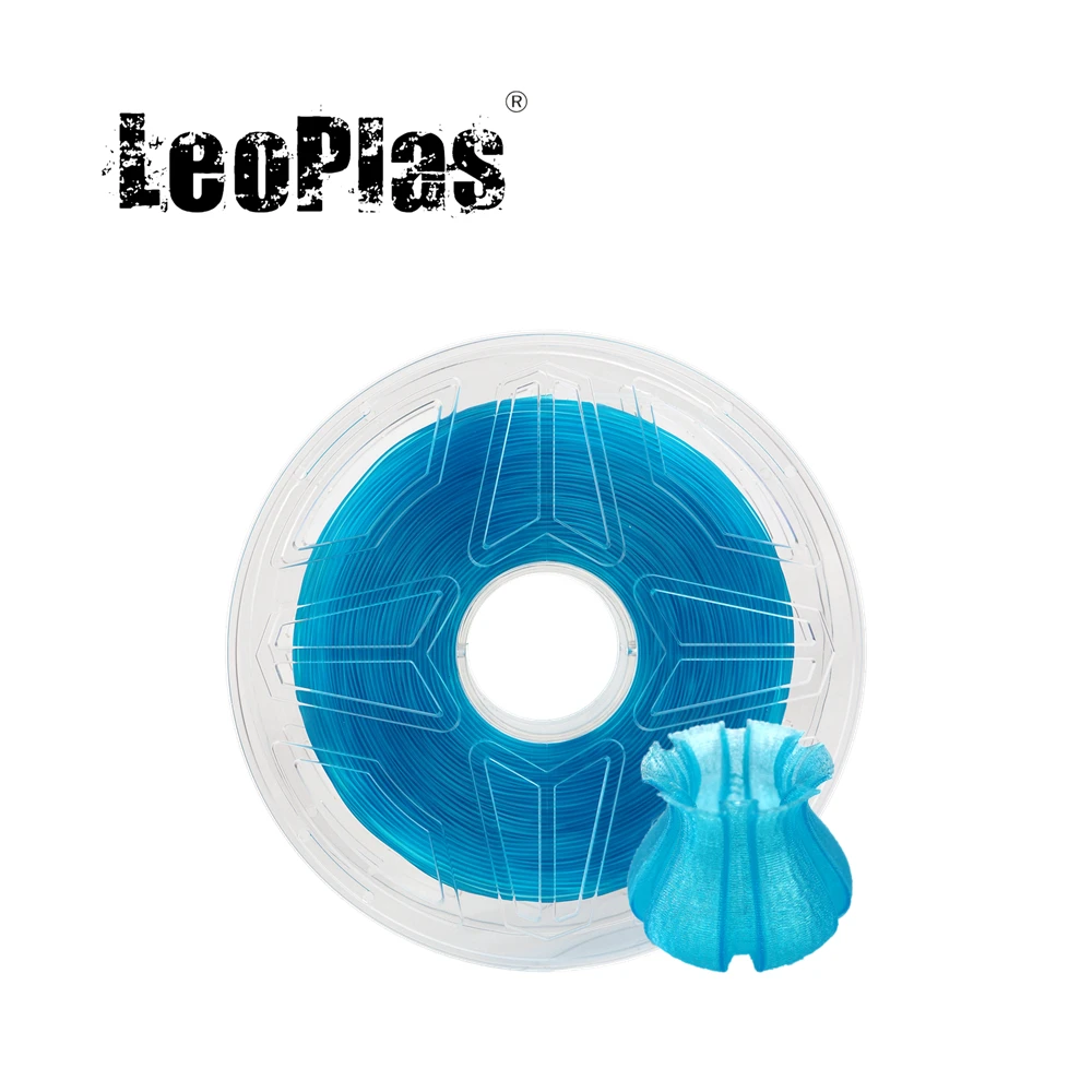 LeoPlas 1 кг 75 мм прозрачный синий PLA нить для 3D принтера расходные материалы печати