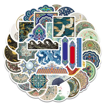 

10/40pcs Retro Style Sticker Graffiti Idle Cloud Wild Crane Fan Cloud DIY Stickers On Suitcase Luggage Laptop Bicycle Skateboard