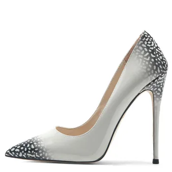 

YECHNE Sexy women High heels Shoes Women Wedding shoes Graffiti Pattern Plus Size Party Pumps Mode Be Teen Pumps