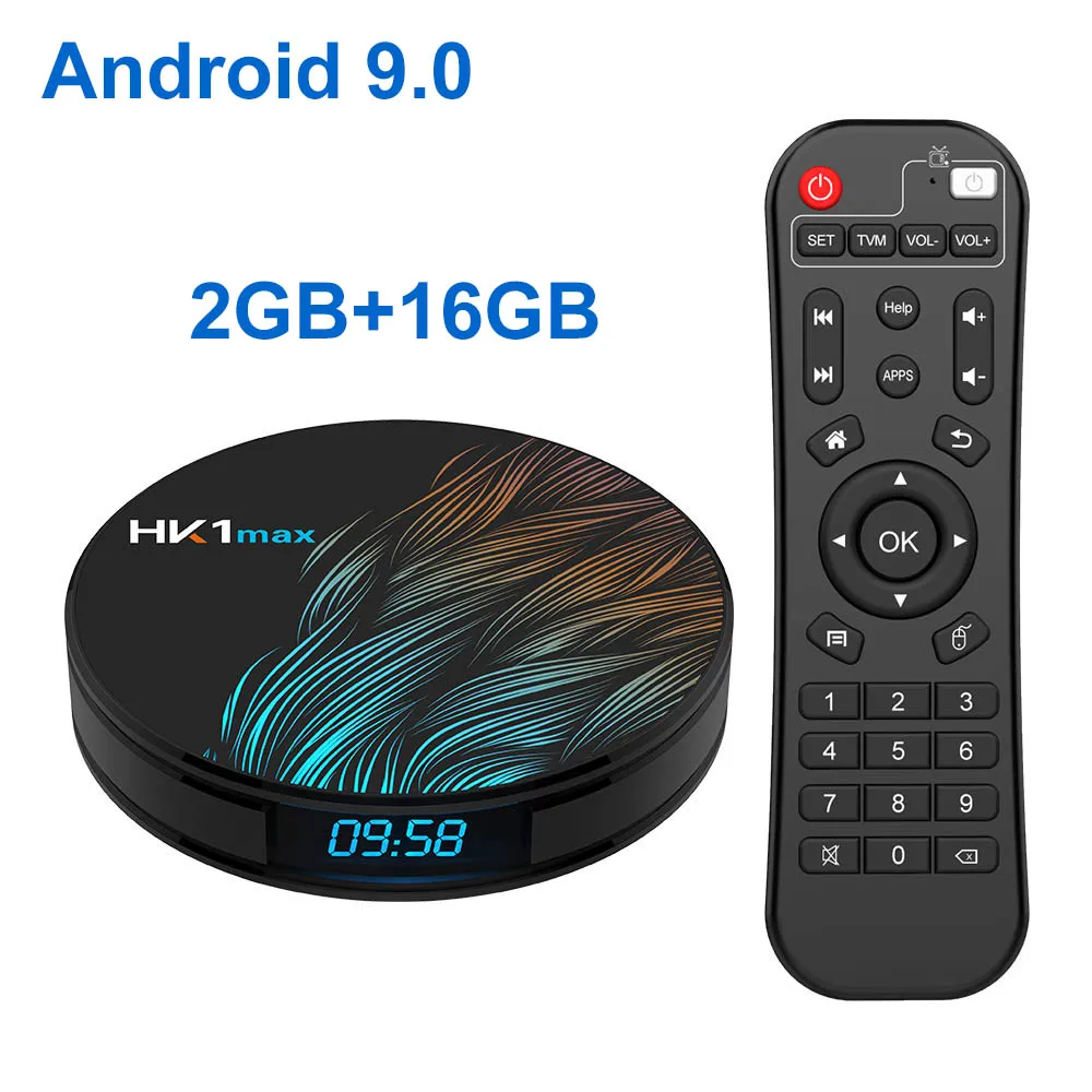 Smart tv box HK1MAX Android 9,0 2,4G/5G Wifi BT 4,0 RK Четырехъядерный 4K 1080P Full HD hk1 max приставка Netflix KD плеер - Цвет: 2G 16G TV BOX