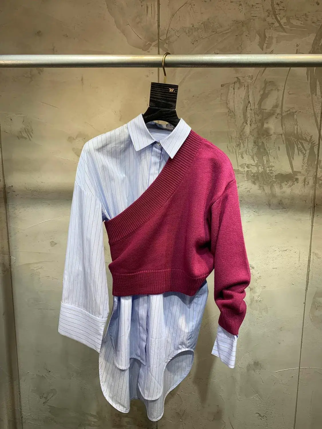 winner женский шерстяной вязаный+ хлопковая блузка, рубашка, Женский повседневный комплект из двух предметов, рубашка, блузка, 2 цвета, ddxgz2