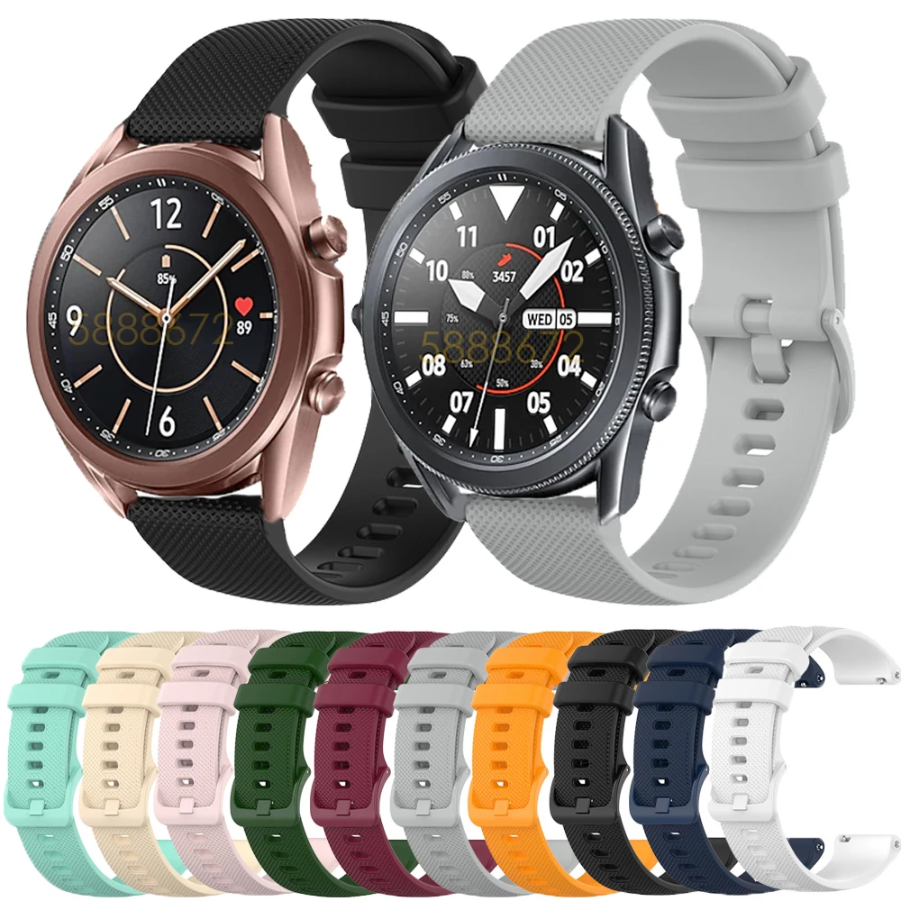 Силиконовый ремешок для Samsung galaxy watch 3 45 41 мм женский спортивный 840 Gear S3
