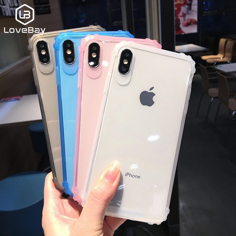 Lovebay чехол Прозрачный для iPhone X XR XS Max 8 7 6 6s плюс силиконовый чехол-накладка из