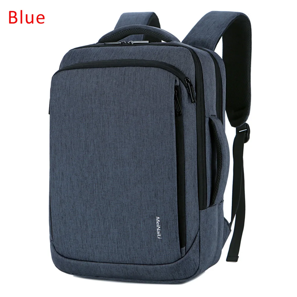Мужской рюкзак, рюкзаки для ноутбука, 17 дюймов, 15,6 дюймов, Противоугонный мужской рюкзак для путешествий, офисный женский рюкзак для путешествий - Цвет: B blue Oxford cloth