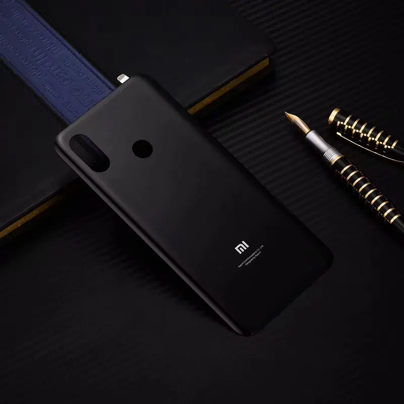 Mi 8 Xiao mi 8 стеклянный чехол на заднюю крышку для Xiaomi mi 8 задняя дверь ремонт замена батарея чехол+ наклейка - Цвет: Черный