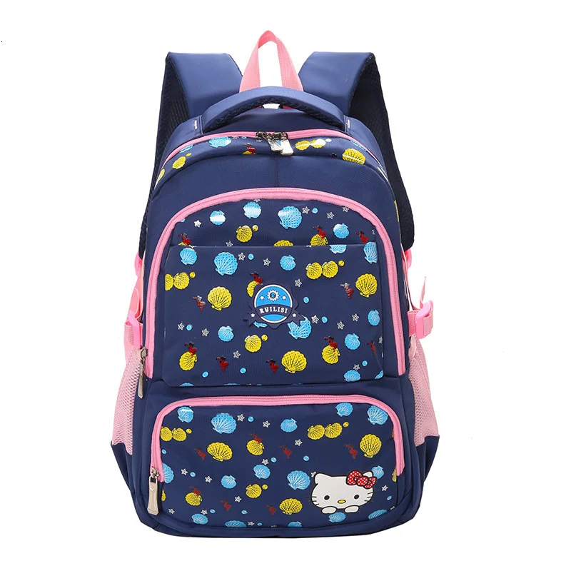 Школьные рюкзаки для подростков Mochila школьная сумка для ноутбука 1-6 лет милая девушка корейский стиль классический панельный Оксфорд молния - Цвет: Navy Blue