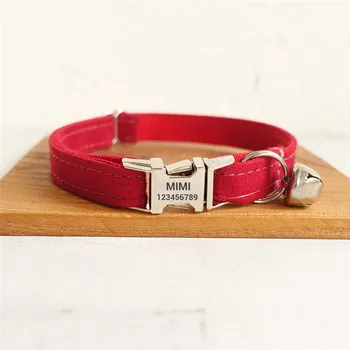 

Personalized Cat Collar with Name and Number Cute Quality Cat Collar with Bells Breakaway Small Dog Walking Collars Adjustable
