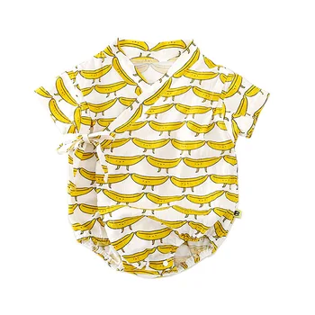 

Baby Summer Kimono Jumpsuit Cartoon Fruit Short Sleeve Romper Baby Home Clothing