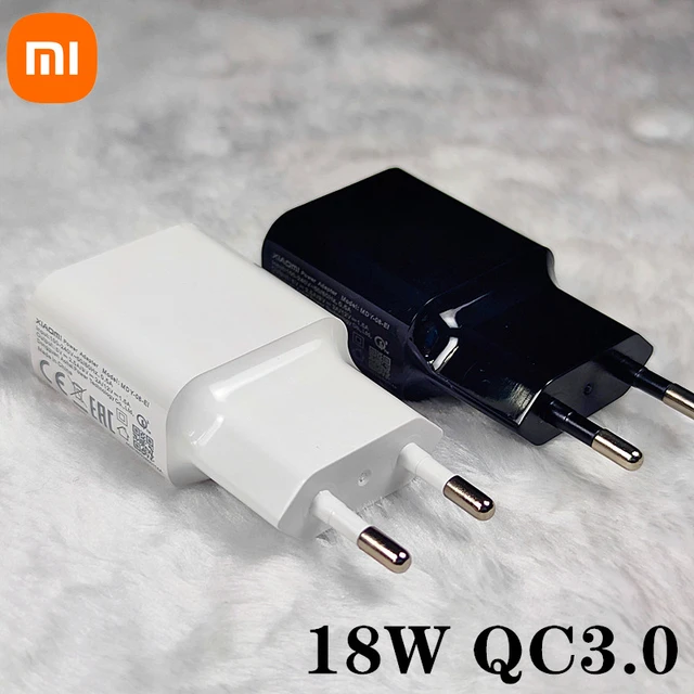 Xiaomi-cargador rápido Original QC 3,0, adaptador de carga de pared de  viaje rápido de la UE, para Mi USB C 8, 9, SE, A2, A3, Mix 3, Redmi Note 7,  8, 9 Pro, 18W