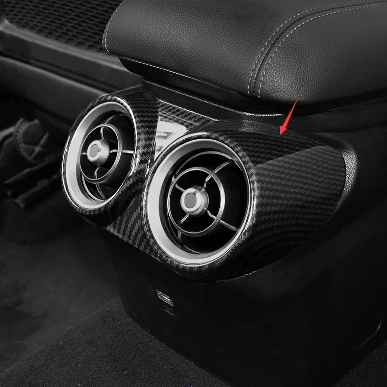 Для Alfa Romeo Giulia- углеродное волокно ABS вентилятор заднего кондиционера рамка