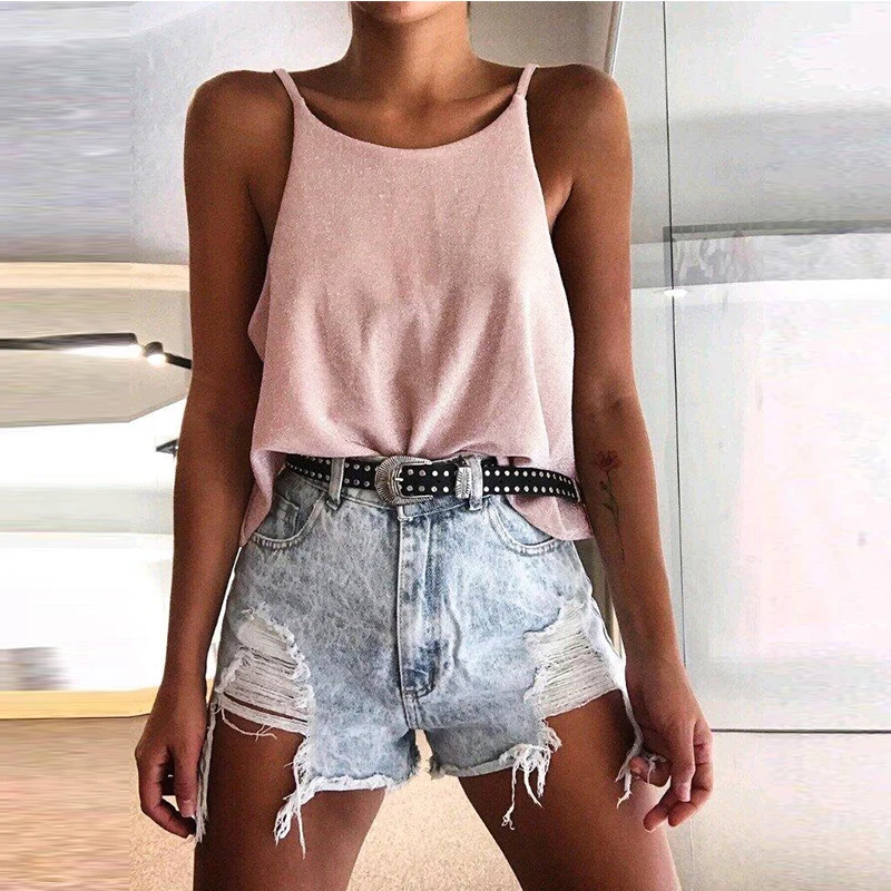 Fashion Sexy Off Shoulder Solid Color Sleeveless Sequined Women Blouse Sexy Tops and Shirt Women Camis Tank Tops