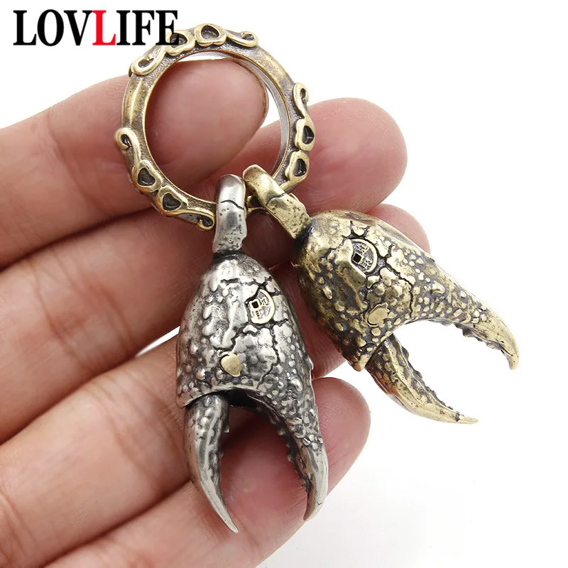 Латунные Крабовые когти Брелки Подвески панк винтажные мужские и женские