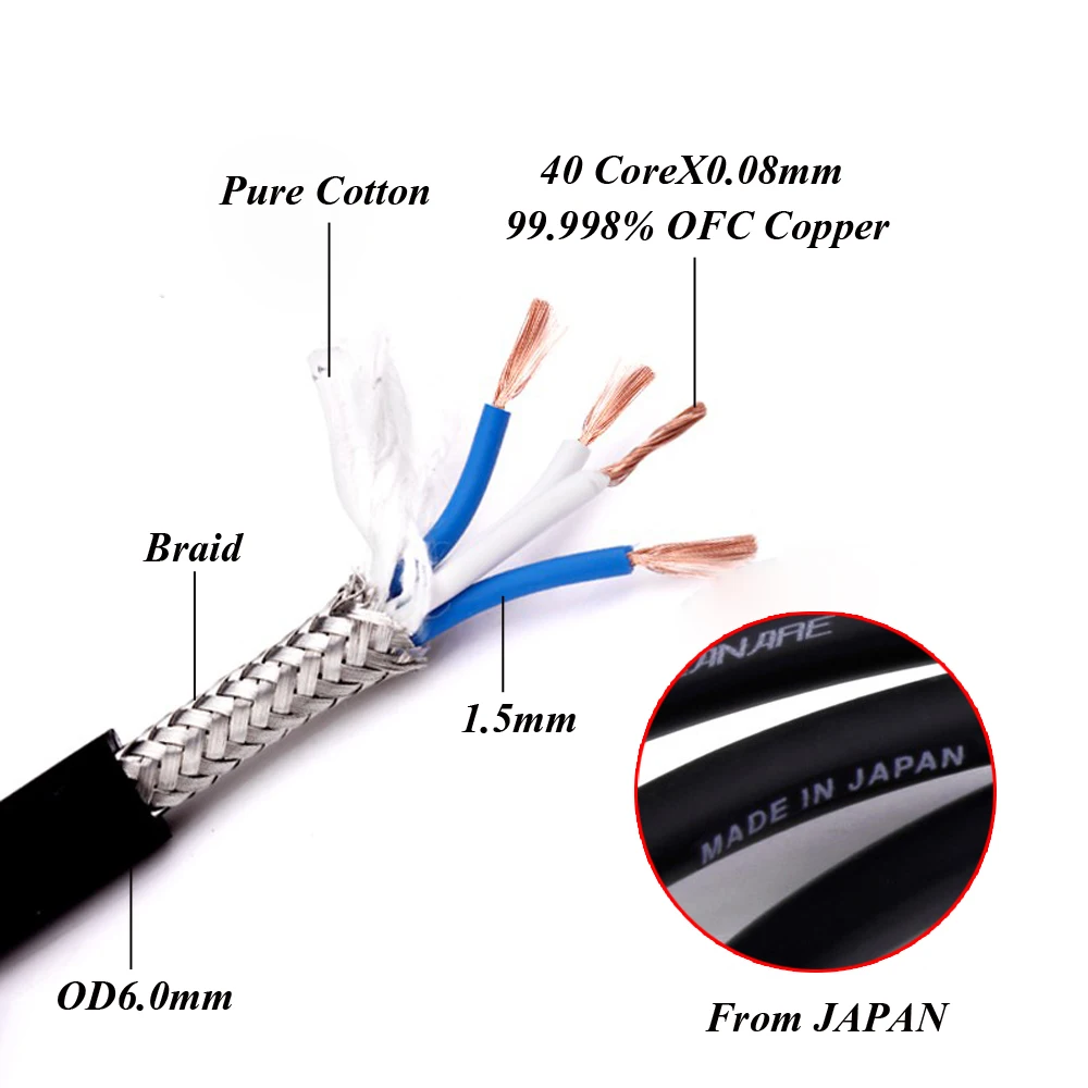 Canare L 4E6S 5N OCC медный XLR сбалансированный аудио соединительный кабель с разъемом