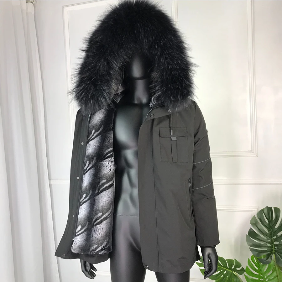 

men real fur parka