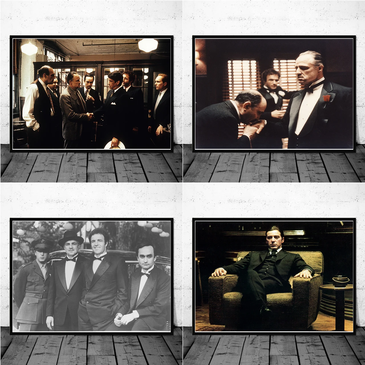 

Black and White Classic Movie The Godfather Canvas Posters Wall Art Picture Poster and Prints Living Room Decor Vintage Painting