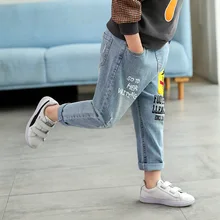 20071 детская одежда; брюки для мальчиков; осень г.; стиль; модные брюки для мальчиков в Корейском стиле с принтом коровы