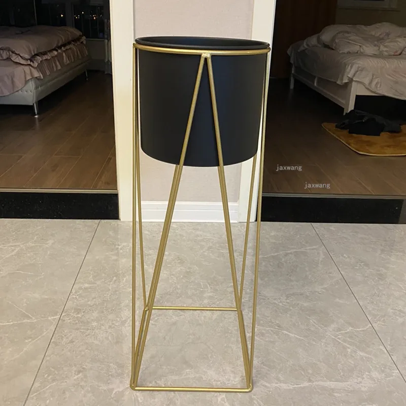 Nordic Minimalist Wrought Iron Flower Storage Rack Modern Home Indoor Living Room Balcony Floor Standing Plant Flower Pot Rack