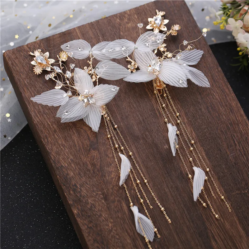 Net Crystal Pearl Hairpin Headdress Comb Back Comb Hair Accessories Bridal Wedding Hair Decoration LL@17 easter headdress shining rabbit ear headdress shining toy kids accessories gorgeous broken feather decoration headband