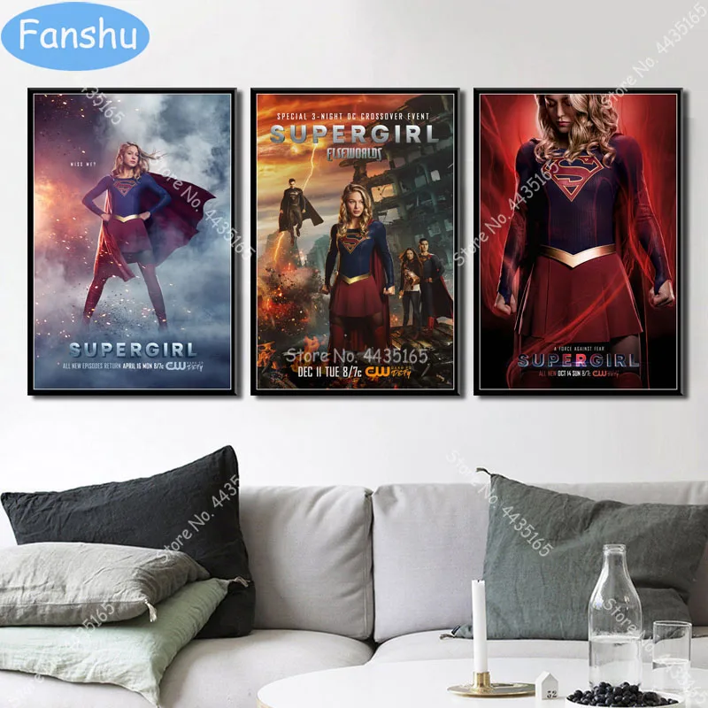 Популярный постер Supergirl для ТВ-шоу Картина на холсте постеры и принты Настенная