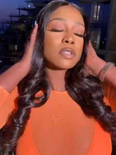 Peluca Frontal de encaje para mujeres negras, cabello humano brasileño con onda de encaje Frontal de 13x4 de 30 pulgadas con cierre de onda de encaje, 360