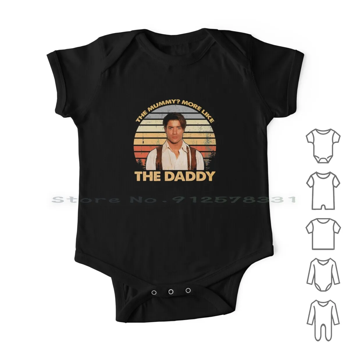

Brendan-Fraser-The Mummy  More Like The Daddy Newborn Baby Clothes Rompers Cotton Jumpsuits Paste L Rbrow Action Movies