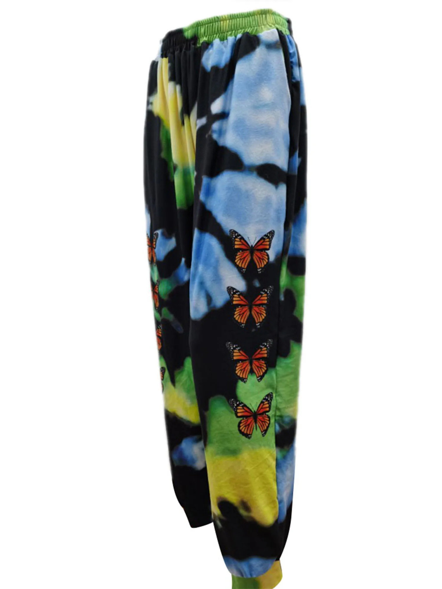 2020 New Fashion Butterfly Printing Tie-dyed Casual Pants Loose Pin-foot Sweat Pant Joggers Women Trouser