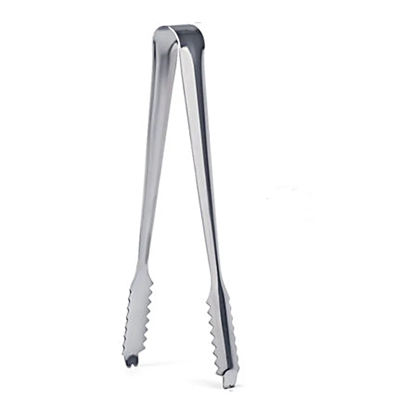 1Pcs Kitchen Tool Stainless Steel Tongs For Barbecue Party Bar BBQ Clip Bread Food Ice Clamp Ice Tong Cooking Accessories food tongs kitchen food clips