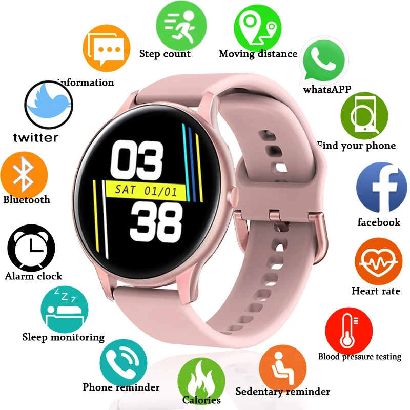 Смарт-часы с сенсорным экраном для мужчин и женщин водонепроницаемый спортивный