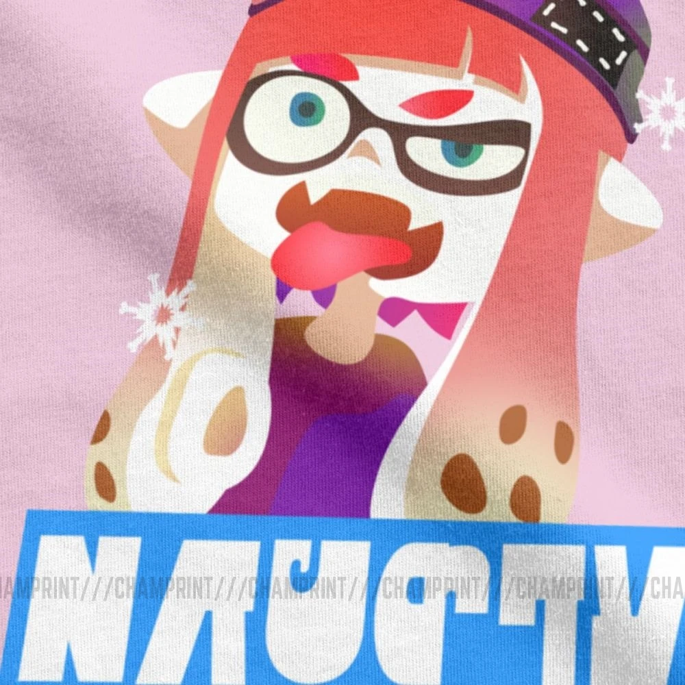 Мужские футболки с рисунком из мультфильма Splatfest Team Naughty Splatoon Детская Хлопковая