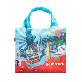 

Lightweight Shopping Bag Cartoon Print Folding Portable Women Travel Tote Single Shoulder Bag B99