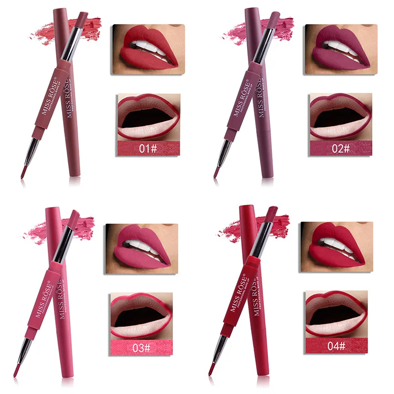 

20 color Double-end Lip Makeup Lipstick Pencil Moisturizing Matte lips Waterproof Long Lasting Tint Sexy Red ladies cosmetics