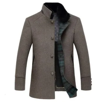 

High quality stand collar single breasted wool coats outerwear men 2018 new style fashion smart casual woolen jackets