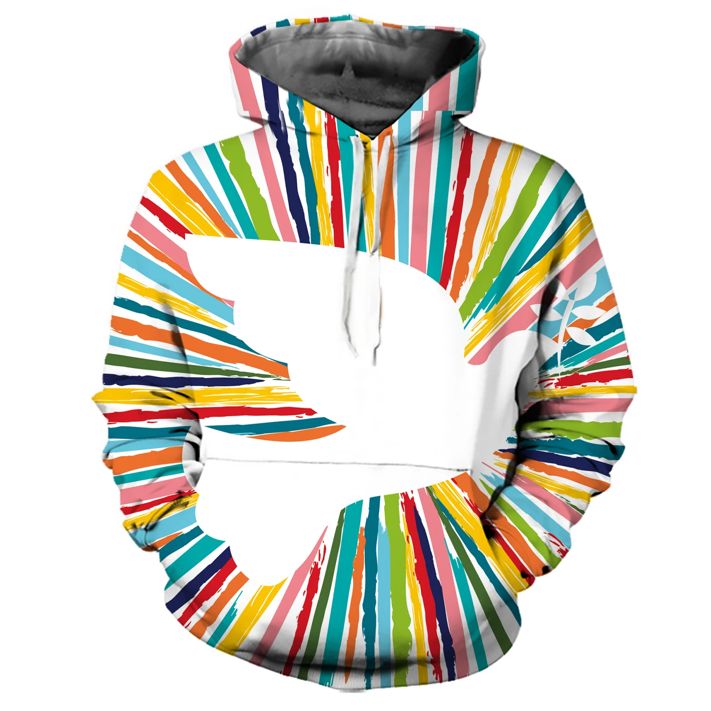

REAL American SIZE Custom High Quality Colorful Dove Symbol Sublimation Printing Plus Size Hoodies