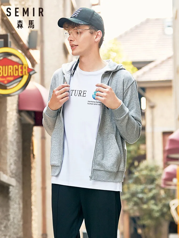 SEMIR, Осенний свитшот, спортивная одежда, худи, Мужская толстовка, кардиган, мужская повседневная тонкая толстовка на молнии, мужская Толстовка