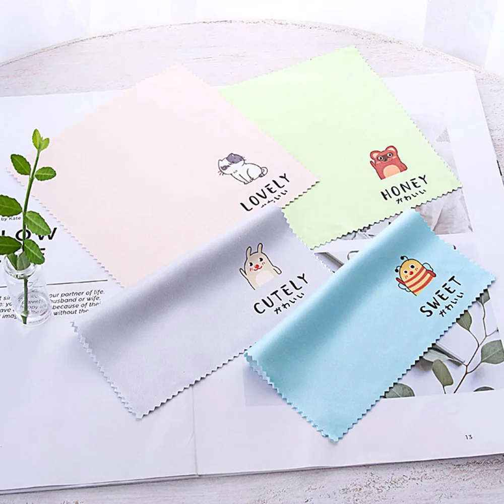 Eyeglass Cleaning Cloth 4Pcs/Set Animal Pattern For Sunglasses Microfiber Camera Computer Cleaning