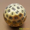 Bescon Solid Metal 100 Sided Dice, Game Dice D100,Giant Polyhedral Metal 100 Sides Dice 50MM in Diameter (1.97in), Ancient Brass 2