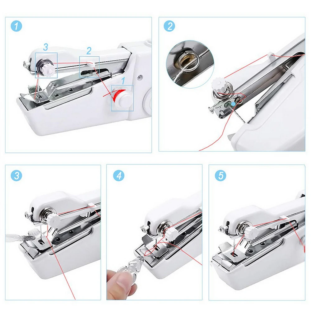 New Portable Sewing Machine Mini Handheld Sewing Machine Cordless Electric Stitch Household Tool for Fabric Clothes